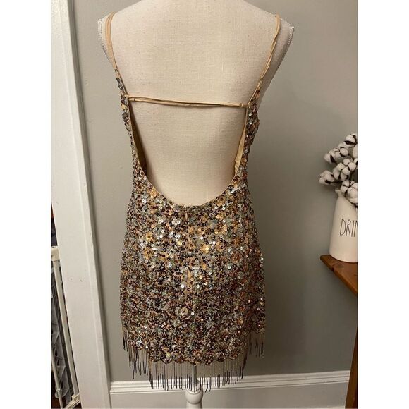 Free People - Love Strong Multicolor Sequin Fringe Beaded Com size L - Picture 14 of 16